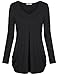 Timeson Women Tops, Woman Spring Half Sleeve V-Neck Tunic Blouse Top Black X-Large