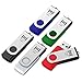 5 X MOSDART 64GB USB2.0 Flash Drive Swivel Bulk Thumb Drives Memory Sticks Jump Drive Zip Drive with Led Indicator,Black/Blue/Red/White/Green(64G,5pack Multicoloured) …