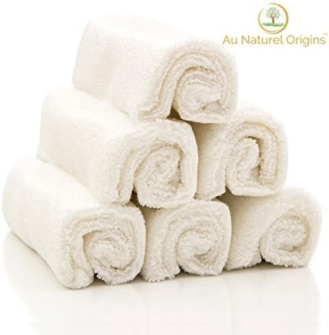 Au Naturel Origins Bamboo Washcloths/Wipes, Premium QUALITY Best For All Skin Types, Baby & Adults, Great For Sensitive Skin, Eczema & Psoriasis, REINFORCED STITCHING, Durable, DYE FREE Size 10" X 10"