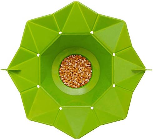 Folding Microwave Popcorn Popper with Handles/Popcorn bucket (green)