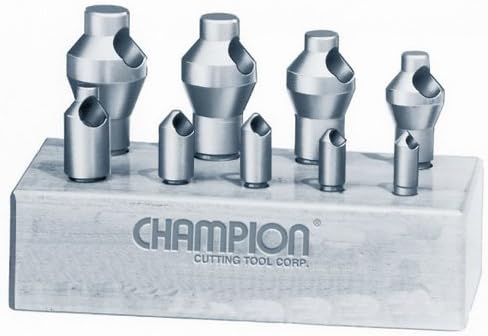 Champion CSK-SET-1 Zero Flute 82-Degree Countersink Set, 9-Piece