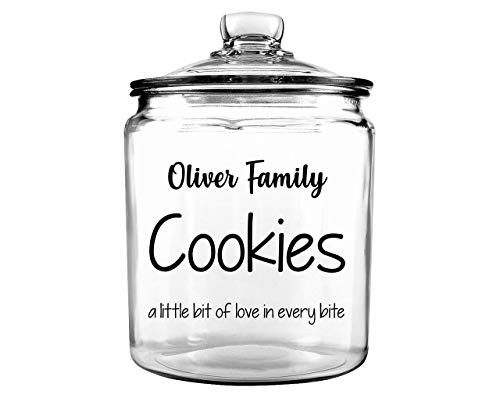 Family Cookie Jar - Personalized Cookie Jar - Custom Cookie Jar - Christmas Cookie Jar - Treat Jar - Gift for Mothers Day - Glass Cookie Jar - Cookie Jar with Lid