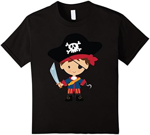 unisex-child Little Pirate Captain T-Shirt For Kids 6 Black
