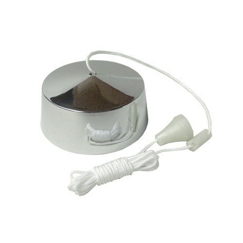 2 Way Chrome Effect Bathroom Pull Cord Ceiling Switch