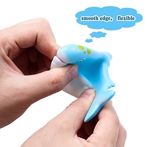 Hely Cancy Ocean Sea Animal Figures, Water Fun Squirt Bath Toys for Kids, Babies, Toddlers, 14 Pack Playset - Thumbnail 5