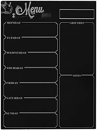 Weekly Calendar,Justmysport Weekly Meal Planner Multi-Purpose Magnetic Refrigerator Dry Erase Board Calendar Reminders Planner Fridge Magnet Memo Board Black