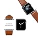 Jisoncase 42MM Apple Watch Band Genuine Lambskin Leather iWatch Replacement Watchbands with Classic Buckle for Apple Watch Sport Edition, Brown (For 42MM Version)