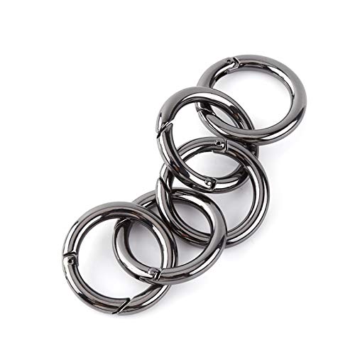 EDC Alloy Open Snap Hook, Zinc Alloy Round Carabiner Spring Snap Clips Hook Keychain Keyring Buckle (28mm 5pcs Per Sale) Sportinggoods Climbing Tools