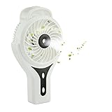 Welltop Mini Handheld USB Misting Fan with Personal Cooling Mist Humidifier Rechargeable Portable Mini Misting Cooling Fan for Home Office and Travel (White)