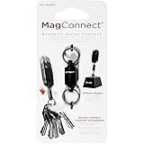 KeySmart MagConnect | Magnetic Keychain For Quick, Secure Key Attachment to Bag, Purse, and Belt | Easy Access to Keys (1 Pack, Black)