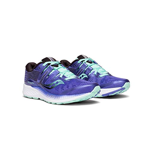 Saucony Women's Ride ISO Violet/Black/Aqua 8 B US