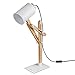 tomons DL1005US-W Led Desk Lamp Wooden Multi-Angle Swing Arm Designer Table Office, White
