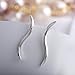 S.Leaf Ear Crawler Earrings for Women Climbers Earrings Sterling Silver
