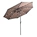 Giantex 10ft Outdoor Patio umbrella with Solar Lights, Table Market Umbrella with Crank and Push-button Tilt System, Solar LED Lighted Patio Umbrella for Backyard Deck Pool Beach (Tan)
