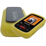 Silicone Skin Case Cover for SanDisk Clip Sport MP3 Player (Model SDMX24), Yellow