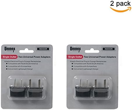 2 pack (4 count, 2x 2-pack) Universal Travel Plug Power Adapter