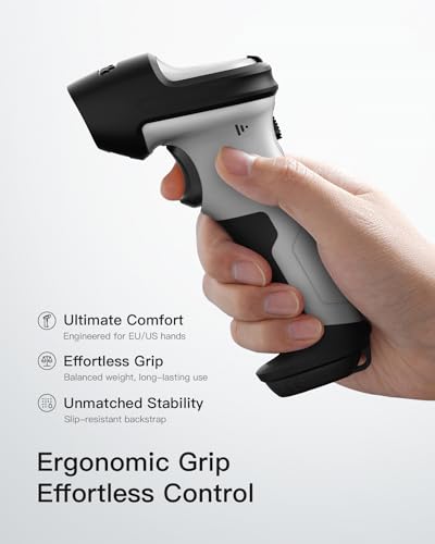 Inateck Bluetooth Barcode Scanner, 1 Charge 180 Days Standby, 115FT Range, Automatic Fast and Precise scanning, BCST-70 | Fast & Precise 1D Scanning, TPU Protective Case, 6ft Drop-Resistant, Editable Prefix/Suffix, Hide Barcode
