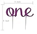 LOVELY BITON 1st First Birthday One Cake Topper Decoration Single Sided Double Purple Glitter