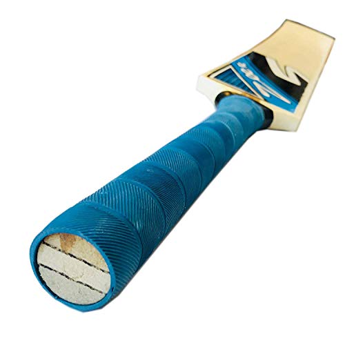 Zeepk Cricket Bat Play Like The Pros Adult Size, Cricket Tennis Ball Bat Handcrafted Kashmir Willow with Durable Comfortable Rubber Grip Short Handle Thick Edge Blade 44mm Light Weight 2lbs (Blue) - Thumbnail 2