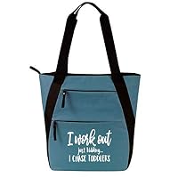 Large Tote Bag for Women, Mom -"I Work Out.Just Kidding, I Chase Toddlers" Unique Fun Gifts for Mom, Mother, Wife
