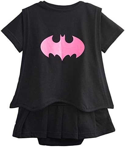 Kiddomania Baby Toddler Boy/ Girl Superhero Bodysuit Romper Onesie Costume (100 (18-24 Months), Black Batgirl)