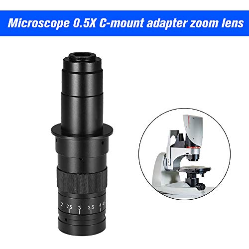 OWSOO CCD Industry Microscope Camera C-Mount Lens 10X-300X Camera Magnification Adjustable Zoom Eyepiece Magnifier Industrial Lens for LAB SMD PCB