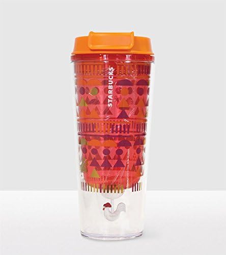 Starbucks Lunar Chinese New Year Tiny Rooster Acrylic Tumbler 12 Oz
