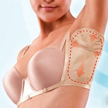 SBE 1 Pair Reusable Waterproof Underarm Armpit Sweat Pads, Antiperspirant, Absorbing Shield Guard With Shoulder Strap For Women(Adjustable underarm sweat pad, Skin color)