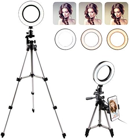 JZWDMD Ring Light LED Desktop Selfie Lamp 6" Dimmable LED Ring Light,Light Stand, for Youtube Video Makeup USB LED Desk Camera Ringlight