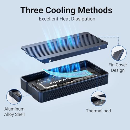 ACASIS 40Gbps M.2 NVMe SSD Enclosure, Nvme Enclosure Support Size 2230 2242 2260 2280 M&B+M-Key,M.2 enclosure Compatible with USB4,Type-C Aluminum SSD Case Up to 2700MB/s