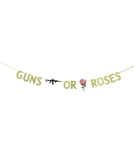 Wonmelody Guns Or Roses Gender Reveal Decorations Kit - Balloons, Banner, Cards, Confetti, For Boy/Girl Baby Shower - View #5