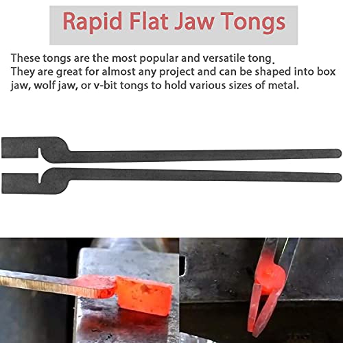 Blacksmith DIY Rapid Tongs Bundle Set with Rivets Rapid Flat Jaw/Slot