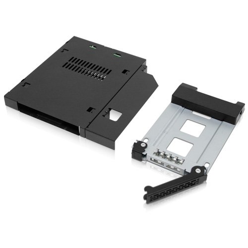 ICY DOCK 2.5' SATA/SAS HDD/SSD Hot Swap Mobile Rack for Slim ODD or Slim FDD Drive Bay - ToughArmor MB411SPO-B