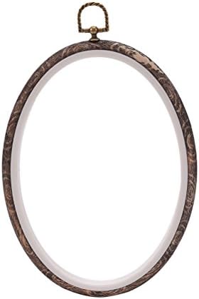 1Pc Embroidery Hoop Set Oval Imitated Wood Quilting Circle Cross Stitch Hoop Ring Display Frame for DIY Arts Crafts Handy Sewing Dream Catchers Hoops Hanging Ornament by Jiabetterniu