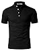 IDARBI Men's Slim Fit Casual Short Sleeve Mandarin Collar Button Henley T-Shirt