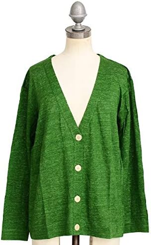 Amazon エクオ Equo S ワイドvネックリネンカーディガン 051 Green F レディース カーディガン ボレロ 通販