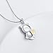 S925 Sterling Silver Cute Panda Love Heart Necklace for Women Girl, Rolo Chain 18