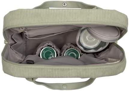 Baby Wickelrucksack Wickeltasche Rucksack mit Wickelunterlage, Kinderwagenbefestigung, Flaschenhalter nachhaltig produziert/GRE Vividal Backpack cord light khaki