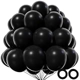 KAWKALSH 110pcs Black Balloons, 12 inch Black Latex