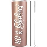 80 & Fabulous 20 Oz Stainless Steel Tumbler, 80th