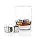 Viski Glacier Rocks Stainless Steel Ice Cubes, Reusable Ice Cubes for Drinks, Whiskey, Bourbon, Metal Ice Cubes, Cocktail Accessories, Small, Set of 4