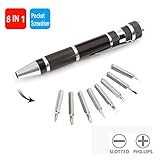 Pocket Screwdriver, Topsma 8 in 1 Premium Screwdriver Pen, Multipurpose Magnetic Screwdriver Kit, DIY Hand Tool (Black)