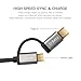USB Type C Cable, Puridea 6Ft USB C 2 in 1 Cable [ Micro USB & Type C ] Fast Charger Cord Type A to C Wire for Samsung Galaxy S9,Note 8,S8 Plus,LG V30 V20 G6 G5,Google Pixel,Nexus 6P 5X,Moto Z (Black)