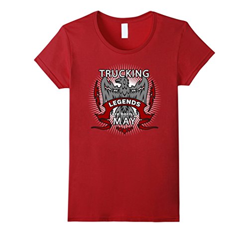 Womens Truck Driver T-shirt Legends Are Born In May Eagle