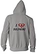 I BRAKE FOR DOLPHINS Adult Zippered Hooded (Hoody Hoodie) Sweatshirt Fleece Jacket (Various Colors Avail)