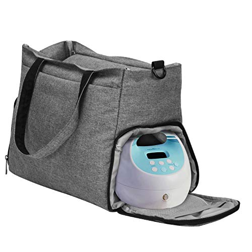 Joypea Tote Bags for Breast Pump with Compartments for Storage Bottles Laptop for Working Mom,Large Capacity Nappy Diaper Tote Bag,Breast Pump Travel Bag(Bag for Pumps Such As Spectra & Medela Brea