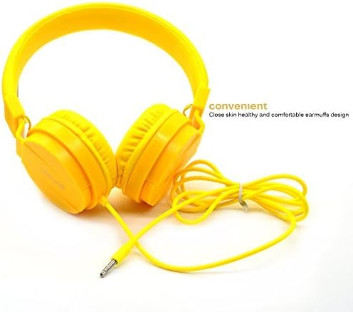 Bluelark(TM) Portable 3.5mm Foldable Over-Ear Headphone Headset Wired Pure Musical Audio Headphones Lightweght Cord Earphones Noise Cancelling Stereo Headsets for Phones, PC, MP3/ MP4 Player and More (Yellow)