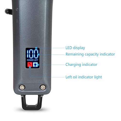 SUPRENT Pro Cordless Rechargeable Hair Clippers for Men, Hair Cutting Kit with 2000mAh Lithium Ion, Titanium Ceramic Blade, Hair Trimmer with Lock-In Length (Blue) - Thumbnail 3