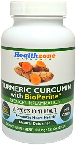 Turmeric Curcumin - Dietary Supplement with BioPerine Black Pepper Extract - 120 Vegetarian 500mg Capsules - All Natural Pain Relief - Extra Strength - 95% Standardized Curcuminoids - Made in the USA