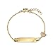 Lovearing 14k Gold Plated Brass Baby ID Cubic Zirconia Heart Rolo Link Chain Girls 6